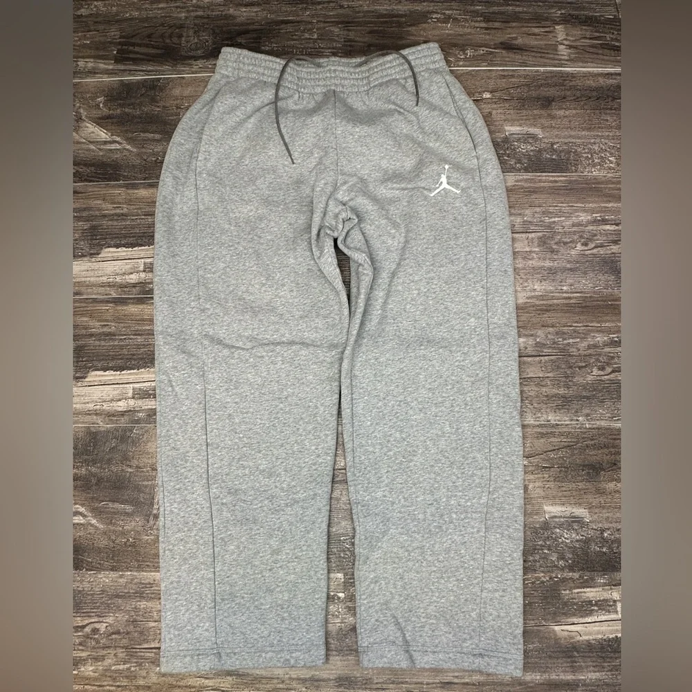 Jordan Gray Fleece Sweatpants XXL Jumpman Logo Athletic Joggers GUC
